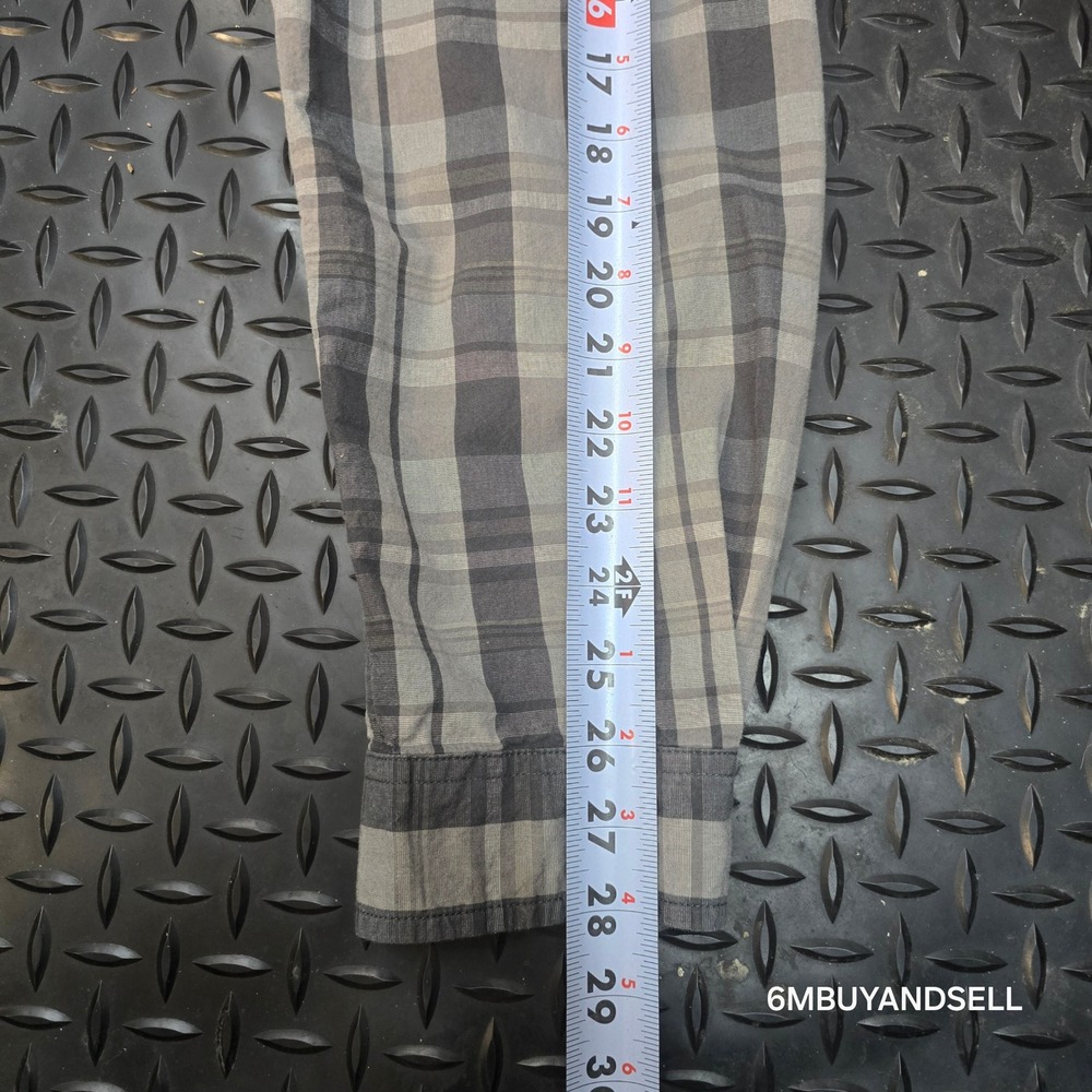 Carhartt Mens XL Tall Relaxed Fit Plaid Button Down Shirt Gray Tan 104444 029 - Picture 13 of 14